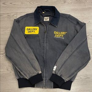 Gallery Dept Charcoal Bomber Jacket with Yellow Accents